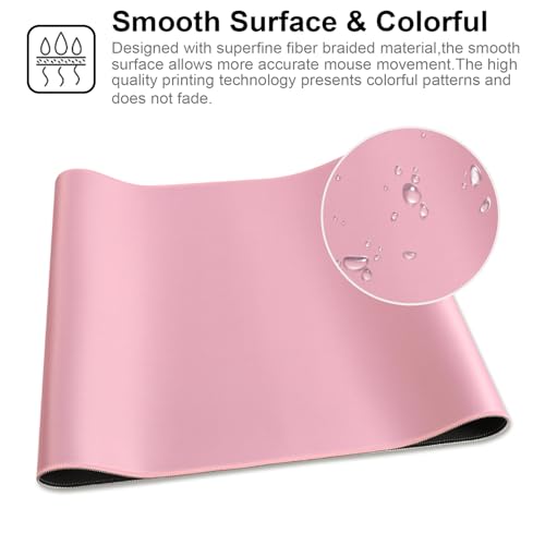XXL Gaming Mouse Pad 35.4x15.7 Professional Large Mouse Pad & Computer Game Mouse Mat-90x40 Pinkus - color: Pinkus, size: 35.4L x 15.7W inches