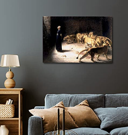 Canvas Print Wall Art - Daniel's Answer to The King, 1890 by Briton Riviere - 18x12 inches - color: Daniel's Answer to the King, size: 18"L x 12"W