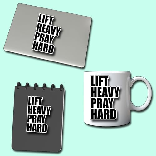 (3Pcs) Lift Heavy Pray Hard Sticker Christian Inspirational Decals Decorate Books Laptop Phone Water Bottles Kindles Tumbler Waterproof Vinyl Stickers 2,2 x 3 Inch - color: Lift Heavy Pray Hard