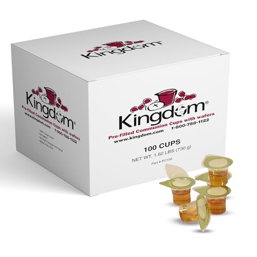 Kingdom Prefilled Communion Cup with Wafers(100 ct - white juice) Sealed in a Single-Serving Container with Upto 1-Year Shelf Life, Perfect for Holy Eucharist Celebration in Hospitals, Summer Camps, and More! - size: 25.92 Ounce (Pack of 1)