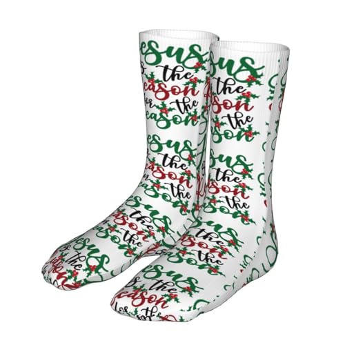 Happy New Year 2024 Unisex Sports Socks - Winter Casual Dress Fashion Socks - color: Jesus is the Reason for the Christmas Season3