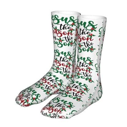 Happy New Year 2024 Unisex Sports Socks - Winter Casual Dress Fashion Socks - color: Jesus is the Reason for the Christmas Season3