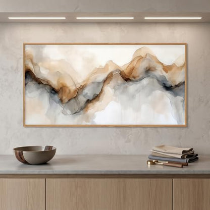 Abstract Neutral Watercolor Framed Canvas Wall Art Set -20"×40" - color: Abstract Neutral Wall Art, size: 20"L x 40"W