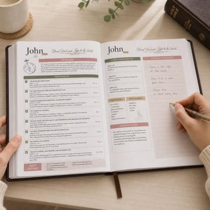 66-Page Bible Study Guides and Devotional Journal with Daily Scripture Quotes, Prayer Prompts, Cross-References, and Reflection Guides - A Comprehensive Year-Long Plan and Christian Gift