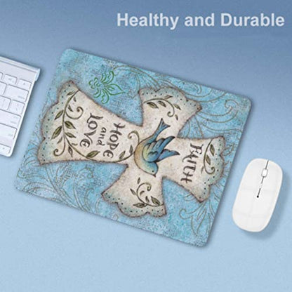 Hope and Love Christian Cross Mouse Pad - Square, Waterproof, Non-Slip Rubber Base, 9.5"x7.9"x0.12" Inch - color: S1015