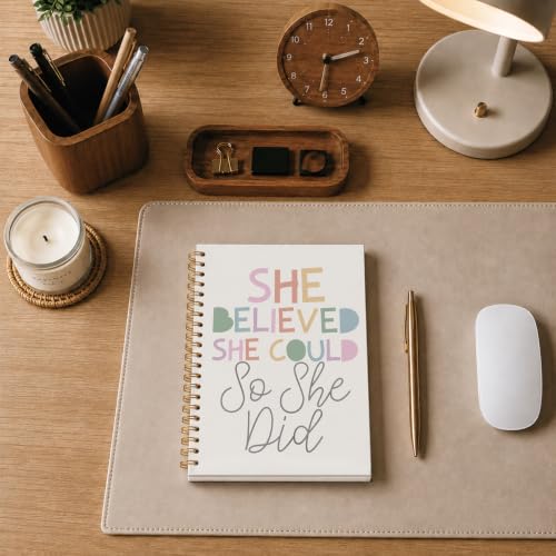 She Believed She Could So She Did Rainbow Notebook, 5.5×8.3 Inch - color: 007-Spiral