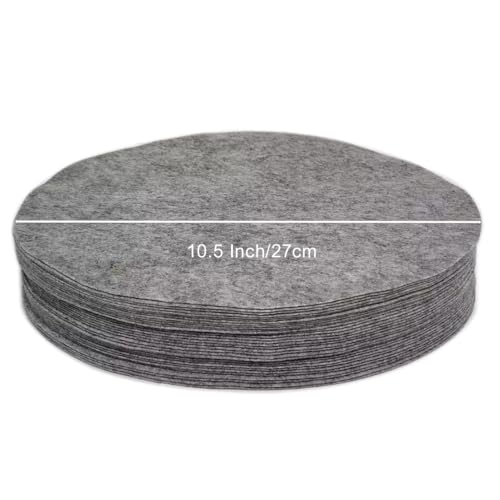 YYCRAFT Felt Plate China Storage Dividers Protectors 36 Pack Charcoal Thick Premium Soft Round Felt Circles (10.5 Inch,Charcoal) - size: 10.5 Inch(Charcoal)
