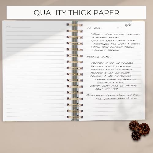 Aesthetic Thick Spiral Notebook Journal For Women in A5 - Linen Hardcover - color: Sage Green, size: A5