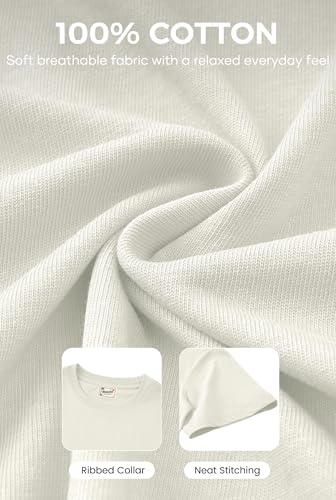 Herberton Men's Graphic T-Shirt Loose Fit Cotton Fashion Casual Streetwear Crewneck Short Sleeve Tee (S-XXL) - color: Beige, size: Large