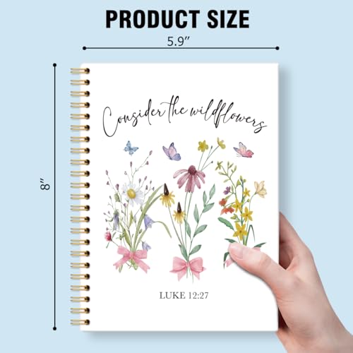 Consider the Wildflowers Hardcover 160 Pages Lined Spiral Notebooks, Flowers Journal, Christian Bible Journal Notebooks, Team Diary, Employee Appreciation Gifts For Coworker Mentor Teacher ? - color: Multi & Pink