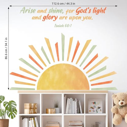 DECOWALL Boho Sun Bible Verse Wall Stickers Decals - Isaiah 60:1 (SG2-2523)