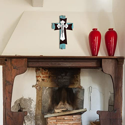 Yookeer Large Wooden Christian Wall Cross Religious Decor Art