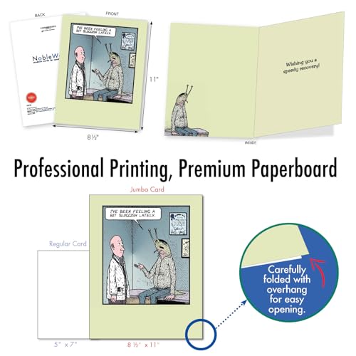 NobleWorks Jumbo Feel Better Greeting Card w/Envelope Sluggish Humor J9744 - style: Feeling Sluggish