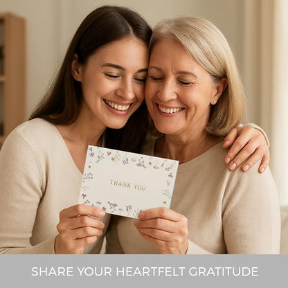 ZICOTO Beautiful Thank You Card Set With Envelopes and Stickers - Set of 20