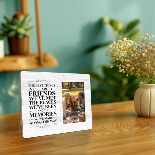 Friends Picture Frame, Friendship Wood Photo Frame, Friend Gift for Birthday, Christmas, Family Memories, 4x6 Photo - color: White 4