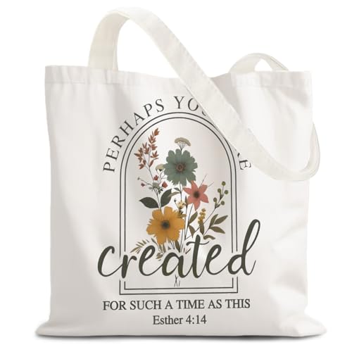 FBB Christian What's the Best that Could Happen Inspirational Tote Bag - color: Perhaps You Were Created for Such a Time as This