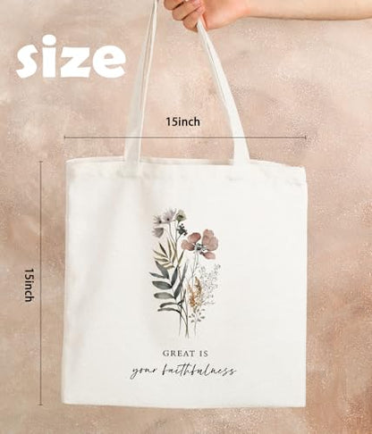 Inspirational Christian Bible Verse Foral Tote Bag for Women - color: Bible9