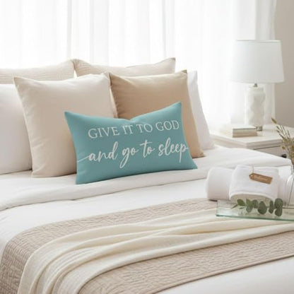 Decorative Throw Pillow Covers 12x20 Inch Set of 2 – Turquoise - color: Turquoise