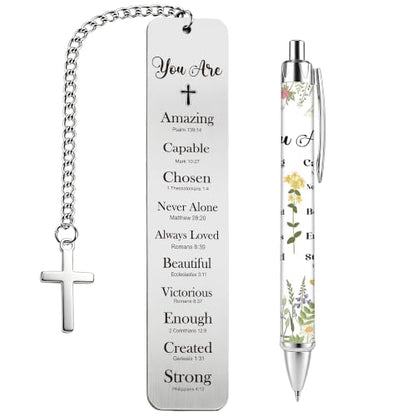 Bible Book Mark for Women, You are Amazing Metal Set with Pen - style: You Are Amazing