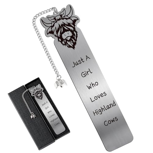 Funny Metal Bookmark Gifts - Cute Highland Cow Bookmarks - style: Highland Cow