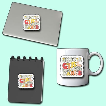 (3Pcs) Just A Girl Who Loves Dance Sticker, Decal Decorate Books Laptop Phone Water Bottles Kindles Stickers Tumbler Sticker Waterproof Vinyl Sticker 3 x 2,7" Inch - color: Just a Girl Who Loves Dance
