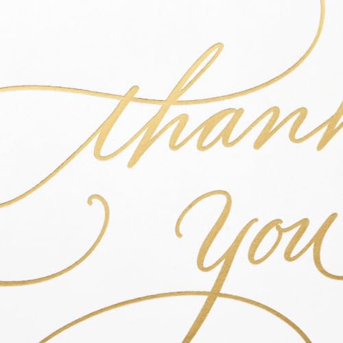 Hallmark Bulk Thank You Cards with Envelopes, 100-Pack (Gold Foil Script) - size: 5.2 x 3.75 inch