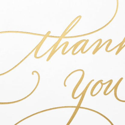 Hallmark Bulk Thank You Cards with Envelopes, 100-Pack (Gold Foil Script) - size: 5.2 x 3.75 inch