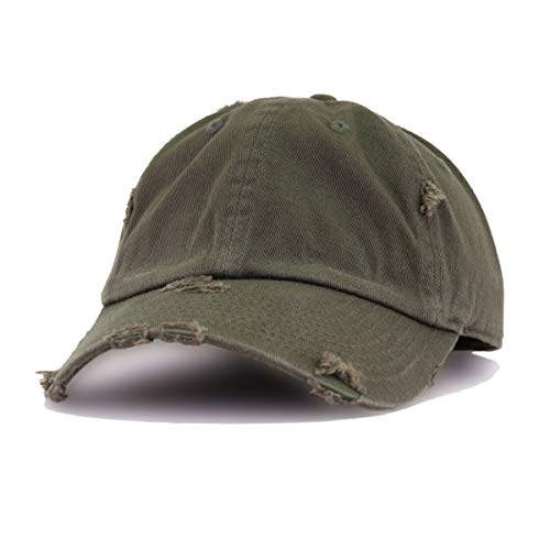 Faith with Cross Vintage Baseball Cap Embroidered Cotton Adjustable Distressed Dad Hat - color: Olive