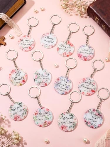 Janmercy 120 Pcs Acrylic Christian Keychain Bulk for Women - style: Pink