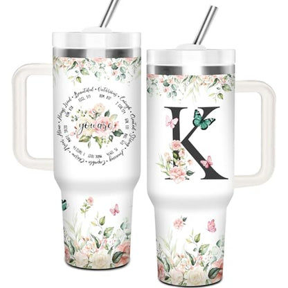 Christian Gifts for Women, Christian Tumbler 40Oz - style: Initial K cup