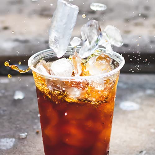 SHOPDAY Disposable Plastic Cups with Lids 8 oz Clear Plastic Cups 100 Pack, Cold Drink Containers Party Cups for Beverage Coffee Soda Juice Smoothie - size: 100 Count (Pack of 1)