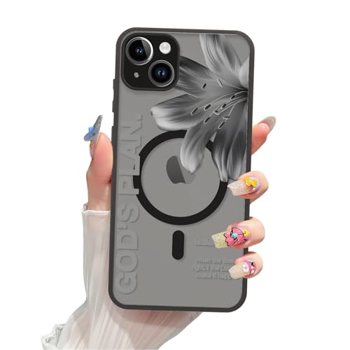 Magnetic Bible Verse Phone Case for iPhone 7/8/SE 2020/2022 4.7",Compatible with MagSafe,Jesus Famous Quotes Lily Pattern Aesthetic Design TPU Shockproof Protective Phone Cover for Girls Women - color: Lily, size: for iPhone 7/8/SE 2020/2022