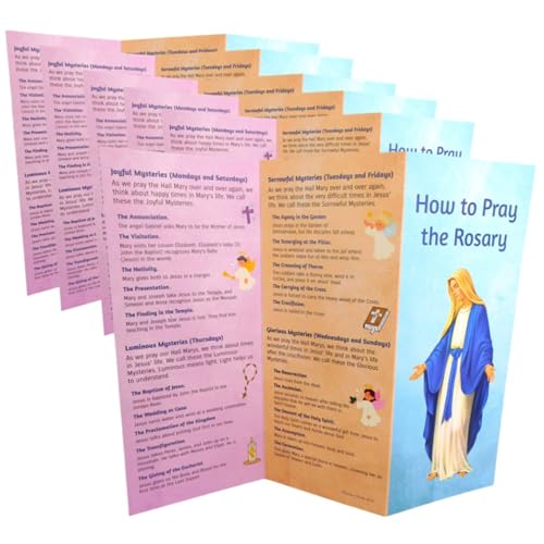 How to Pray the Rosary Guide Pamphlet Bulk Pack Set of 10 Made in USA