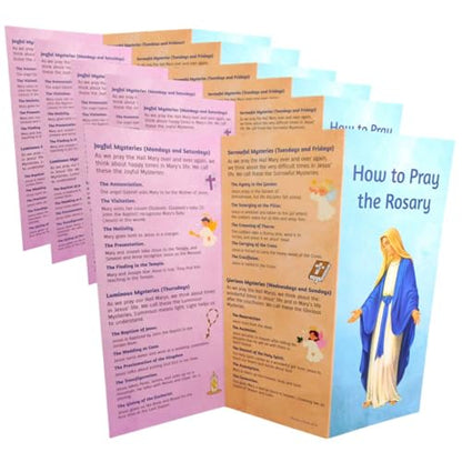 How to Pray the Rosary Guide Pamphlet Bulk Pack Set of 10 Made in USA
