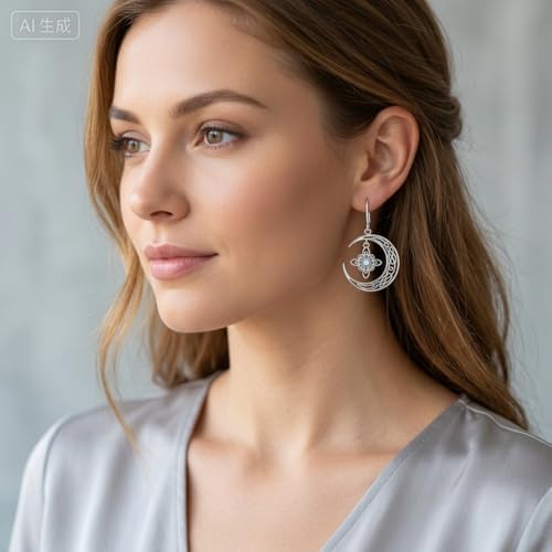 Dorunmo 925 Sterling Silver Mustard Seeds Dangle Earrings for Women Mountains Earrings Hypoallergenic Christmas Jewelry Gifts for Women - style: Witch Knot-03