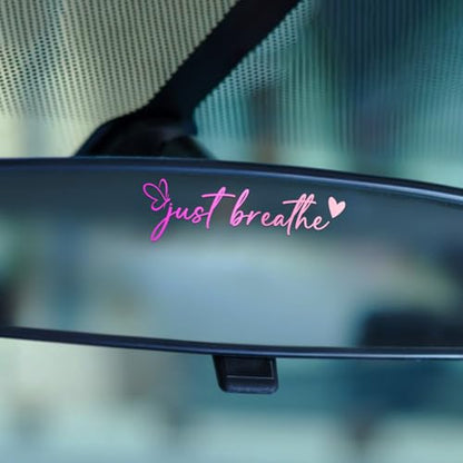 Just Breathe Self Love Car Sticker, Motivational Decal - color: Just Breathe
