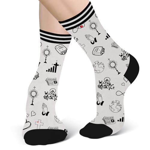 Christian Gifts, Religious Gifts for Men, Bible Verse Pastor Gift, Easter Inspirational Baptism faith Gift, Encouragement Birthday Presents, Christian Jesus Socks