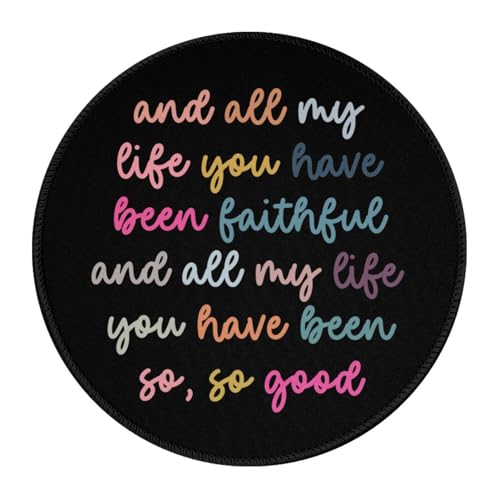 Christian Travel Mouse Pad Cute Colorful Round Mousepad for Laptop Wireless Mouse Aesthetic Small Office Accessories Computer Mouse Pads for Desk Mini Mouse Pad, Colorful Christian - color: Colorful Christian