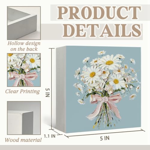 Cute Daisy Wooden Sign, Daisy Gifts for Women, - color: Flower-Daisy