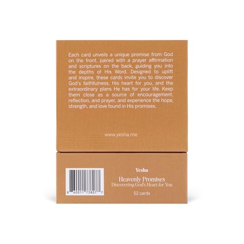 Yesha 52 Heavenly Promises Pocket Bible Verse Cards | Discovering God's Heart for You | Compact Christian Affirmation Cards for Daily Devotional Prayer | Premium Pocket-Size Faith Gift for Men & Women