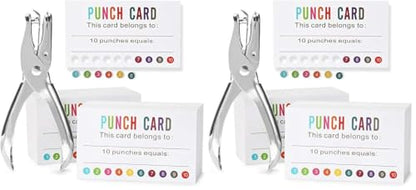 ONEDONE Punch Cards (Pack of 400) Reward Punch Cards for Classroom Behavior Incentive Awards for Kids Students Teachers Home Classroom School Business Loyalty Gift Card - 3.5" x 2" - size: 3.5 IN (Pack of 2)