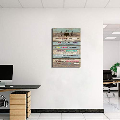 Bible Verse Christian Wall Decor Scripture Inspirational Wall Art for Living Room Bathroom Rustic Religious Gifts Teen Room Decor Be Still and Know that I am God - size: 16x24inch