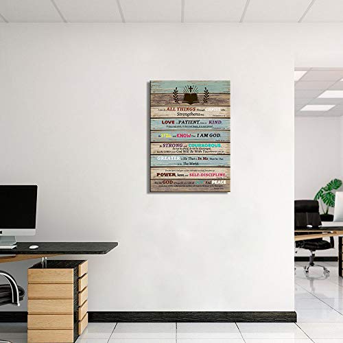 Motivational Wall Art Bible Verse Christian Wall Decor Scripture Inspirational Wall Art for Living Room Bathroom Rustic Religious Gifts Teen Room Decor Large - size: 20x28inch(50x70cm)