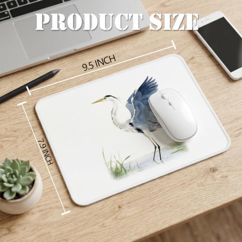Spread Wing Blue Heron Mouse Pad Nature Wildlife Desk Pad 9.5x7.9 in - color: Blue Heron