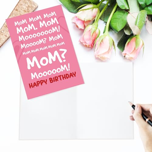 Funny Birthday Card for Mom Mother, Humorous Birthday Card Gift from Son Daughter. - color: #2