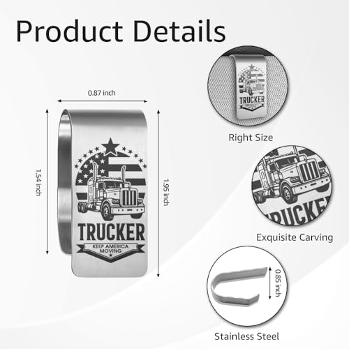 Trucker Car Visor Clip, Truck Driver Visor Accessory for Men Women - color: Silver102