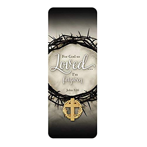 Crown of Thorns with Cross Gold-Tone Lapel Pin with Bookmark, 7/8 Inch
