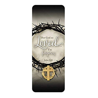 Crown of Thorns with Cross Gold-Tone Lapel Pin with Bookmark, 7/8 Inch