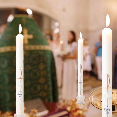 Conelist 1pcs Baptism Candle 10'', Velas para Bautizo Gift Baptism
