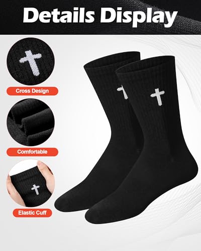 Shihanee 12 Pairs Cross Socks Men Crew - color: Black